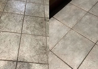 spotless tiled kitchen floor